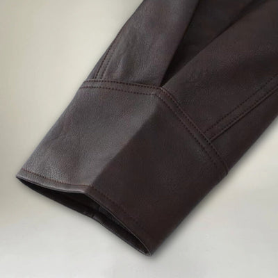 Elegante, zeitgenössische, luxuriöse Leder Wickeljacke für Damen
