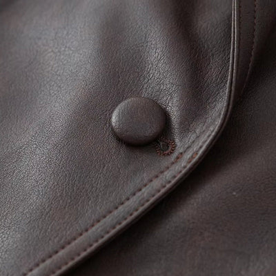 Elegante, zeitgenössische, luxuriöse Leder Wickeljacke für Damen
