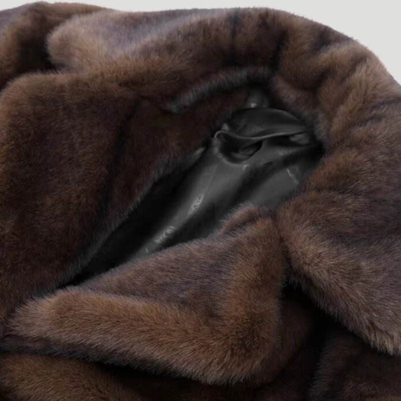 Luxuriöser, übergroßer, eleganter Kunstpelzmantel für Damen