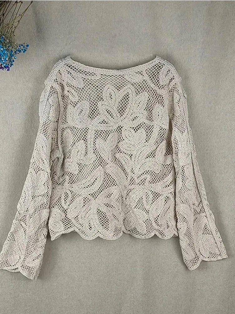 Allena - Bluse aus floraler Spitze