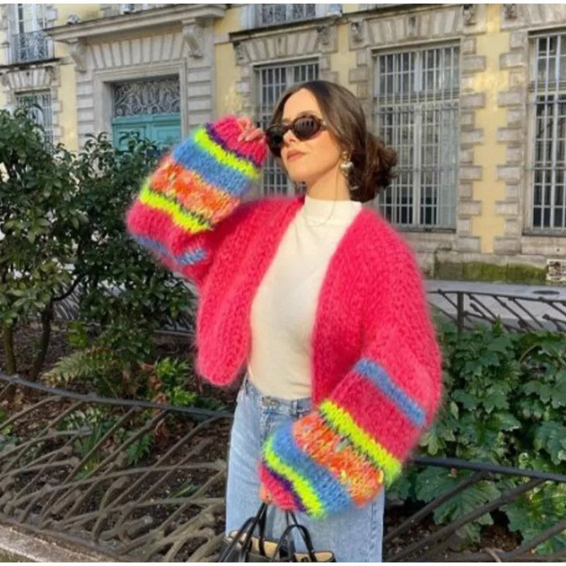 Filiz | Gestreifter offener Pullover