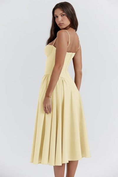 Nina - Ärmelloses Korsett-Midikleid