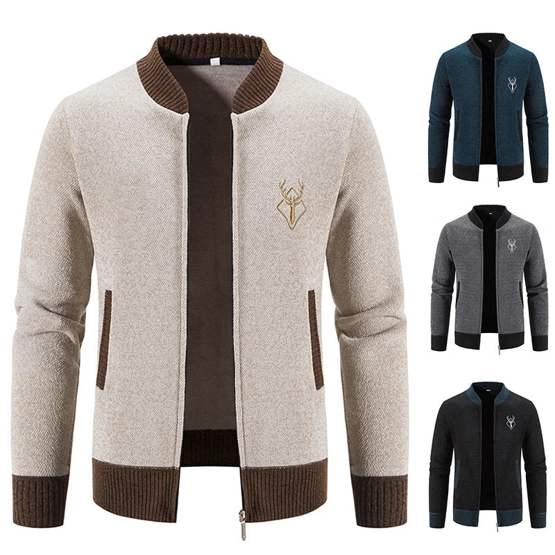 Ferrian – Strickjacke Mit Reißverschluss Und Taschen
