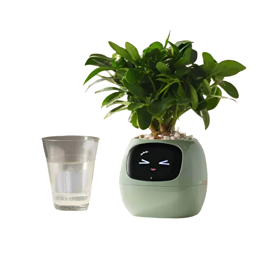 PlantPal Smart Interaktive Pflanzgefäß – KI-gesteuerte Topf mit animiertem Display und Umweltsensoren