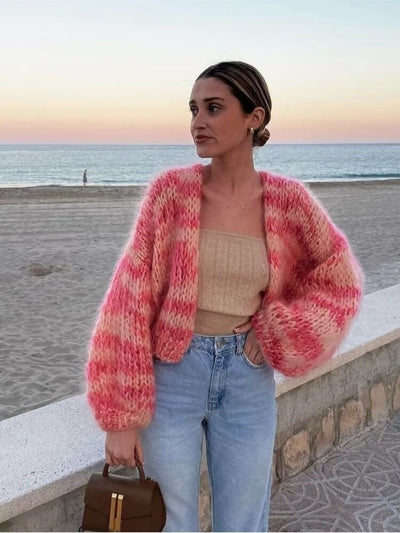 Filiz | Gestreifter offener Pullover