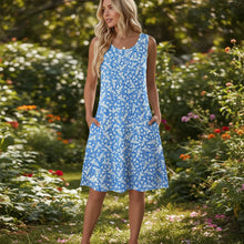 Blaues Blumenmuster