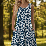 Blauer Blattdruck