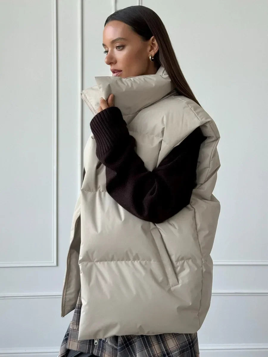 Dicke, gemütliche, isolierende Winterweste, bequeme, stilvolle Oberbekleidung für Damen