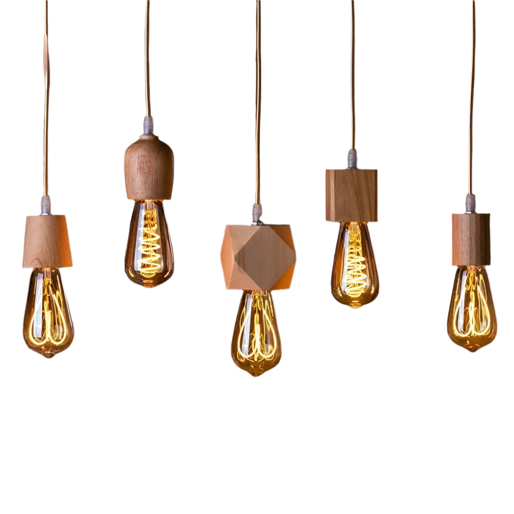 Elmora – Handgefertigte Holzpendellampe mit natürlicher warmer Ausstrahlung und zeitloser Charme