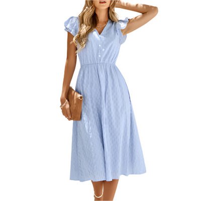 Damen Sommerkleid mit V-Ausschnitt