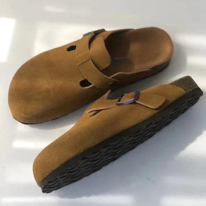 Alex - Orthopädische Unisex-Clogs aus Wildleder mit Korkfußbett