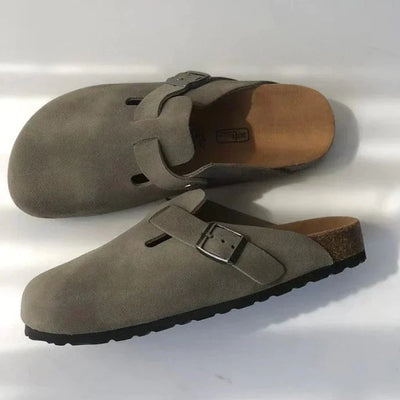Alex - Orthopädische Unisex-Clogs aus Wildleder mit Korkfußbett