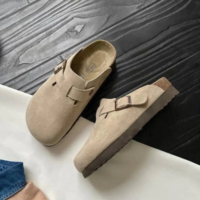 Alex - Orthopädische Unisex-Clogs aus Wildleder mit Korkfußbett