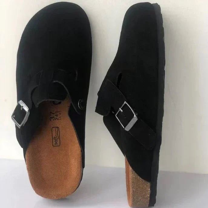 Alex - Orthopädische Unisex-Clogs aus Wildleder mit Korkfußbett