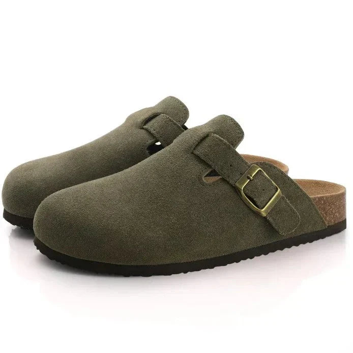 Alex - Orthopädische Unisex-Clogs aus Wildleder mit Korkfußbett