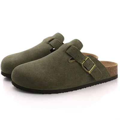 Alex - Orthopädische Unisex-Clogs aus Wildleder mit Korkfußbett