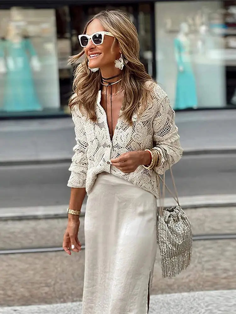 Allena - Bluse aus floraler Spitze