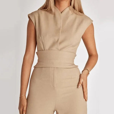 Luna | Sleeveless Jumpsuit with Wide Leg for Women