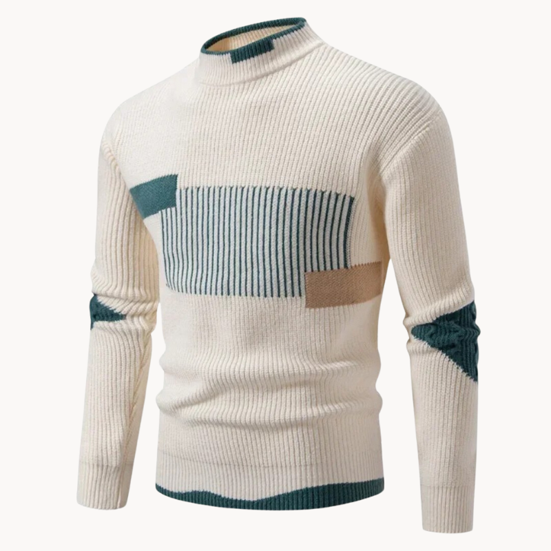 Lucas | Geometrisches Muster Stehkragen Pullover für Männer