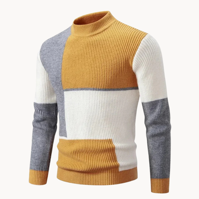 Enzo | Grafik-Blockmuster Strickpullover für Männer