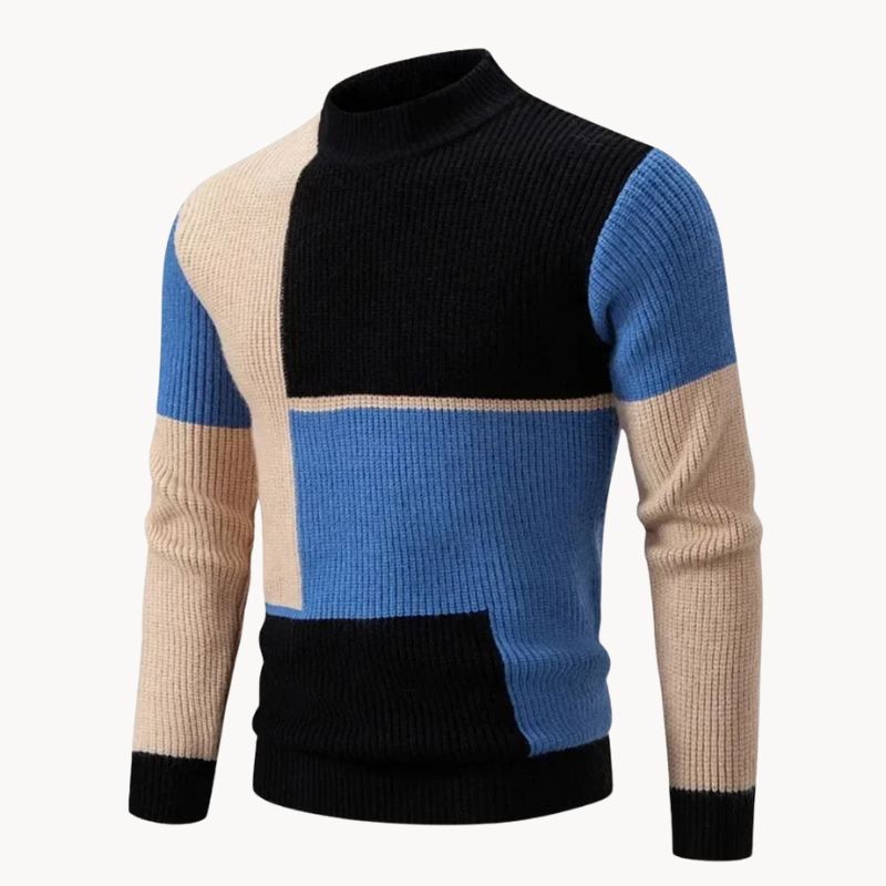 Enzo | Grafik-Blockmuster Strickpullover für Männer
