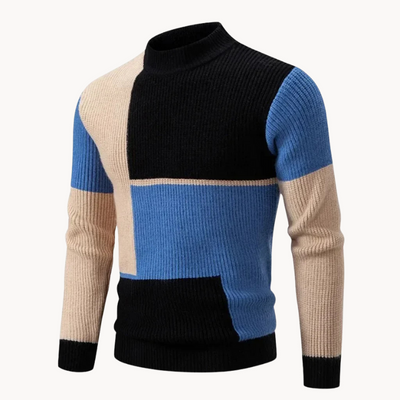 Enzo | Grafik-Blockmuster Strickpullover für Männer