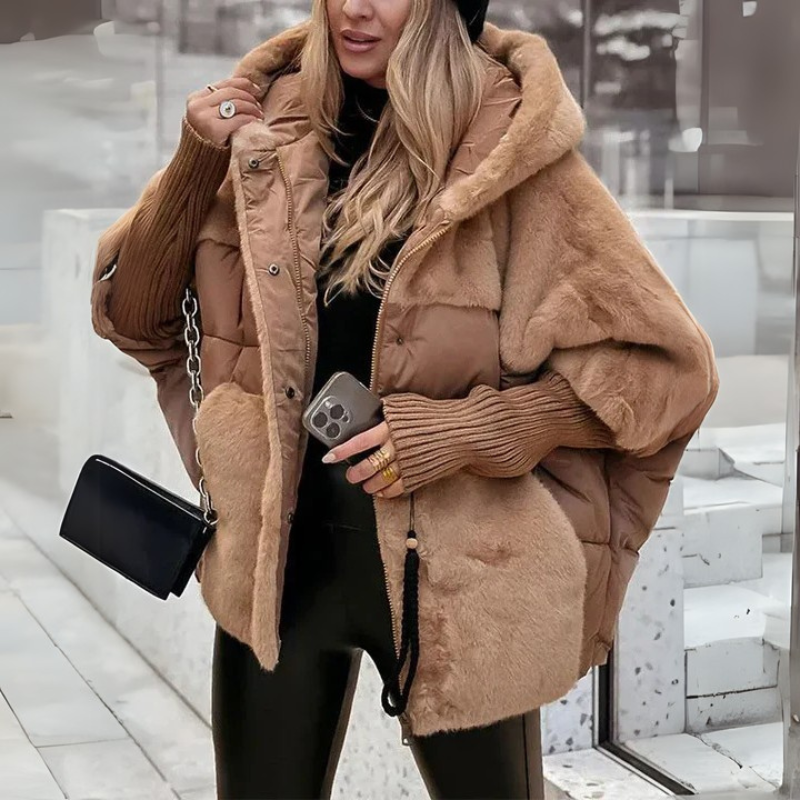 Valeria | Stilvolle gepolsterte Kunstfell-Damenjacke