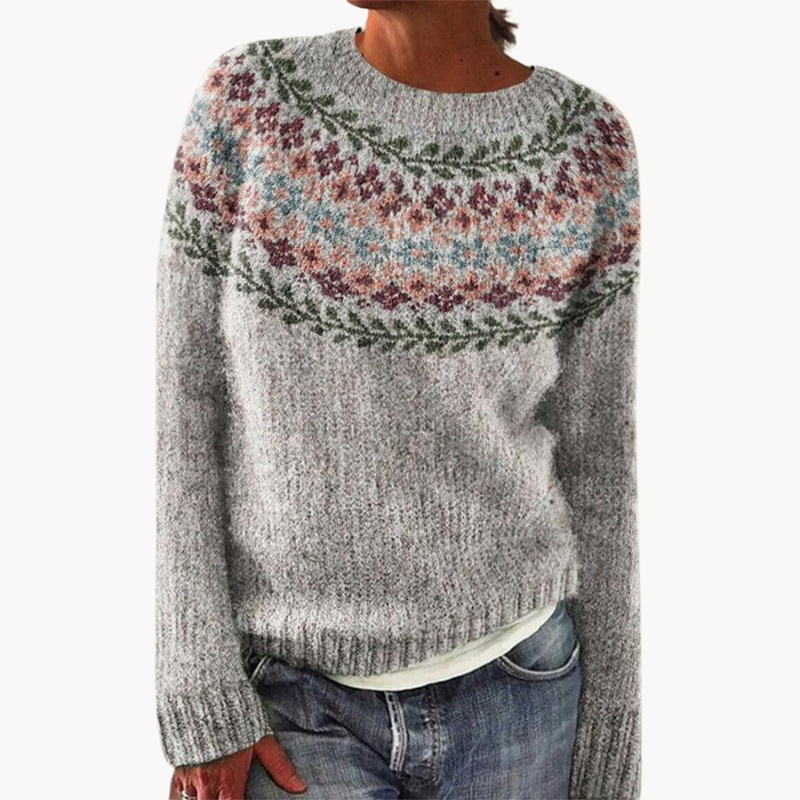 Patricia | Eleganter bedruckter Rundhals-Pullover für Damen