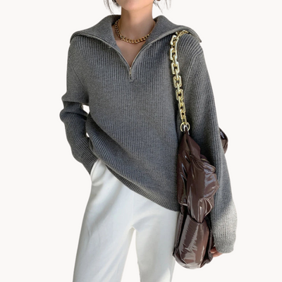 Whitney | Warm Zip Closure Damen Rollkragenpullover