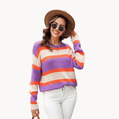 Abigail | Vibrant Striped Comfort Damenpullover