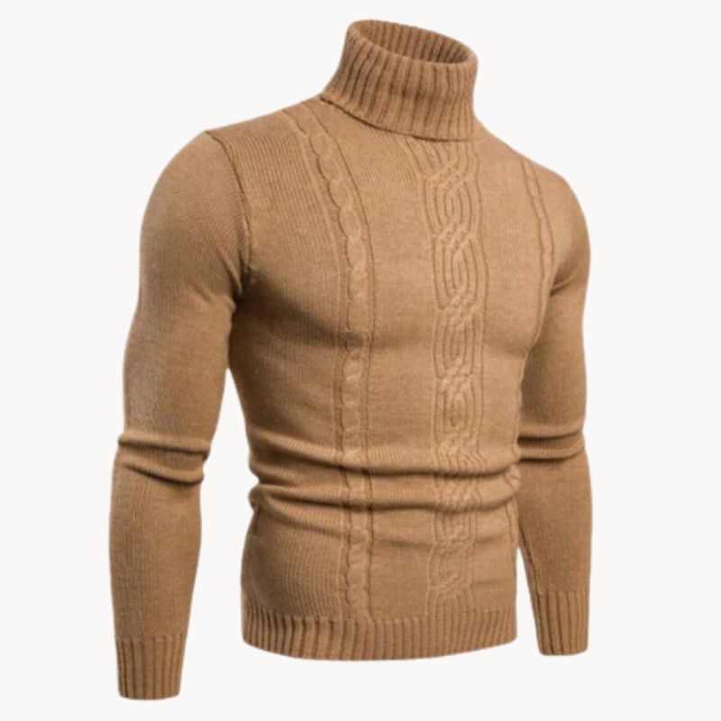 Quintus | Zeitloser Rollkragenpullover mit Zopfmuster für Herren