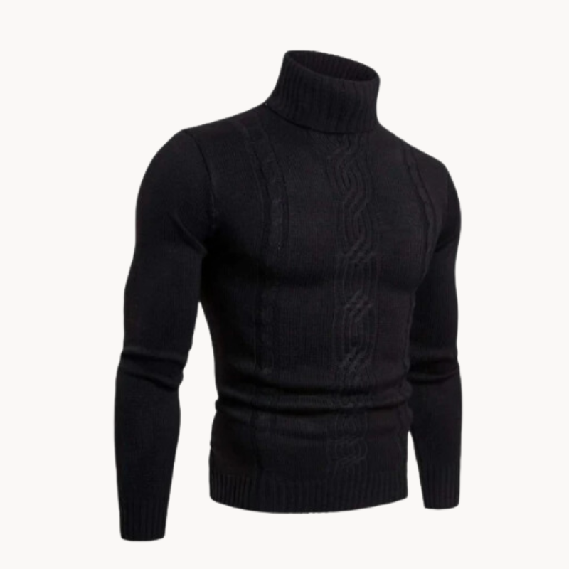 Quintus | Zeitloser Rollkragenpullover mit Zopfmuster für Herren