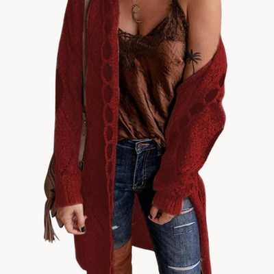 Tereza | Modischer Cardigan mit Kapuze für Frauen