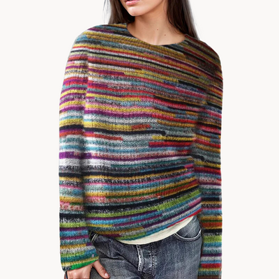 Aria | Bunt gestreift Bequemer Pullover für Frauen
