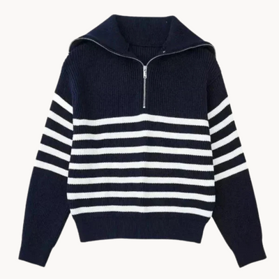 Elio | Gestreifter Pullover mit Reißverschluss für Herren