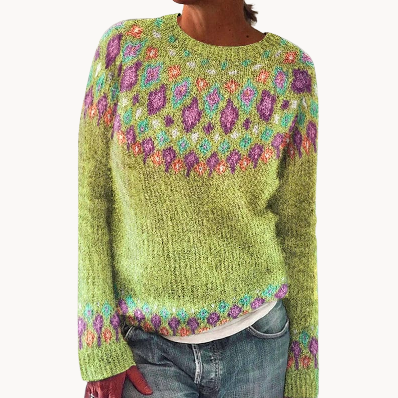 Rafaela | Geometrischer Kontrast Pullover für Frauen