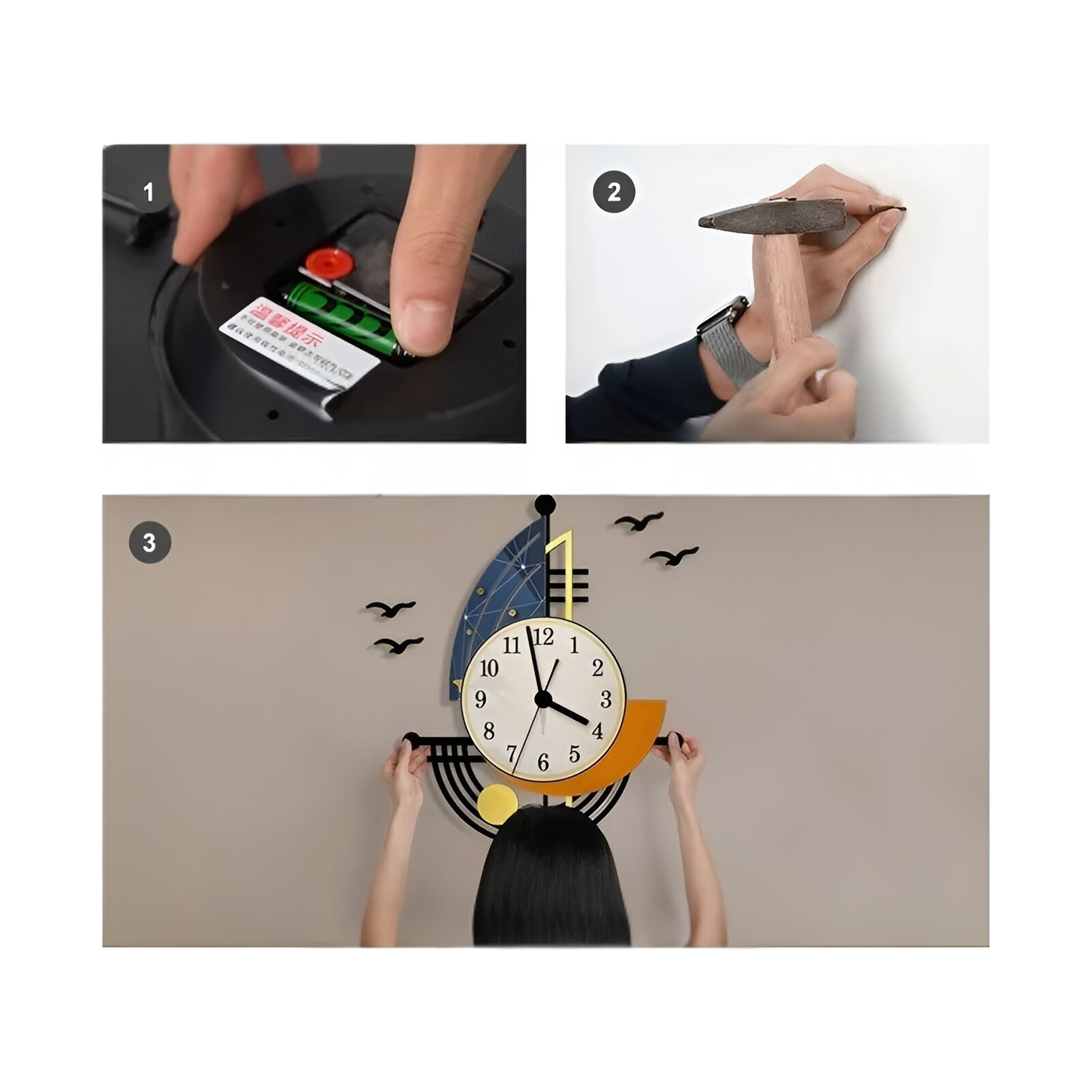 CoastalTime – Nautische Wanduhr mit Segeljacht-Design für Küstenflair