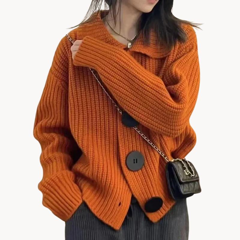 Eleonora | Eleganter Damenpullover mit Knopfverschluss