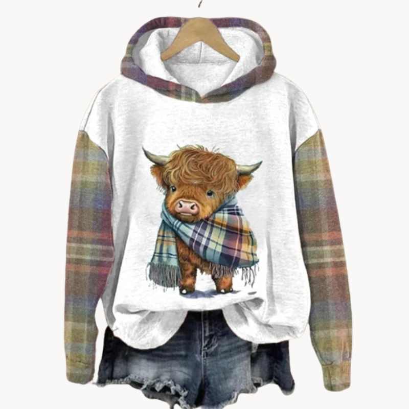 Georgina | Moderner Hoodie-Pullover mit Animal-Print für Damen