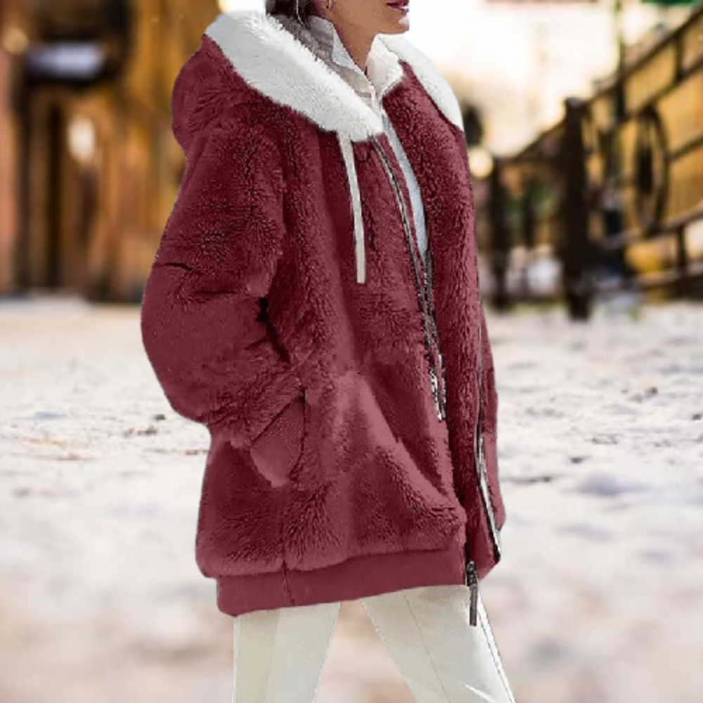 Plüsch-Winter-Kapuzenpullover für Frauen