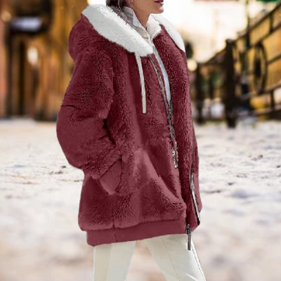 Plüsch-Winter-Kapuzenpullover für Frauen
