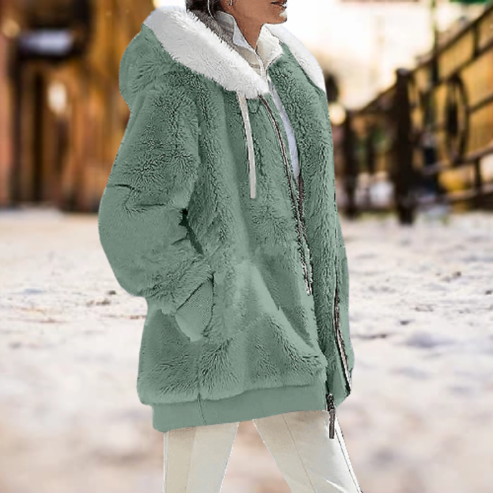 Plüsch-Winter-Kapuzenpullover für Frauen