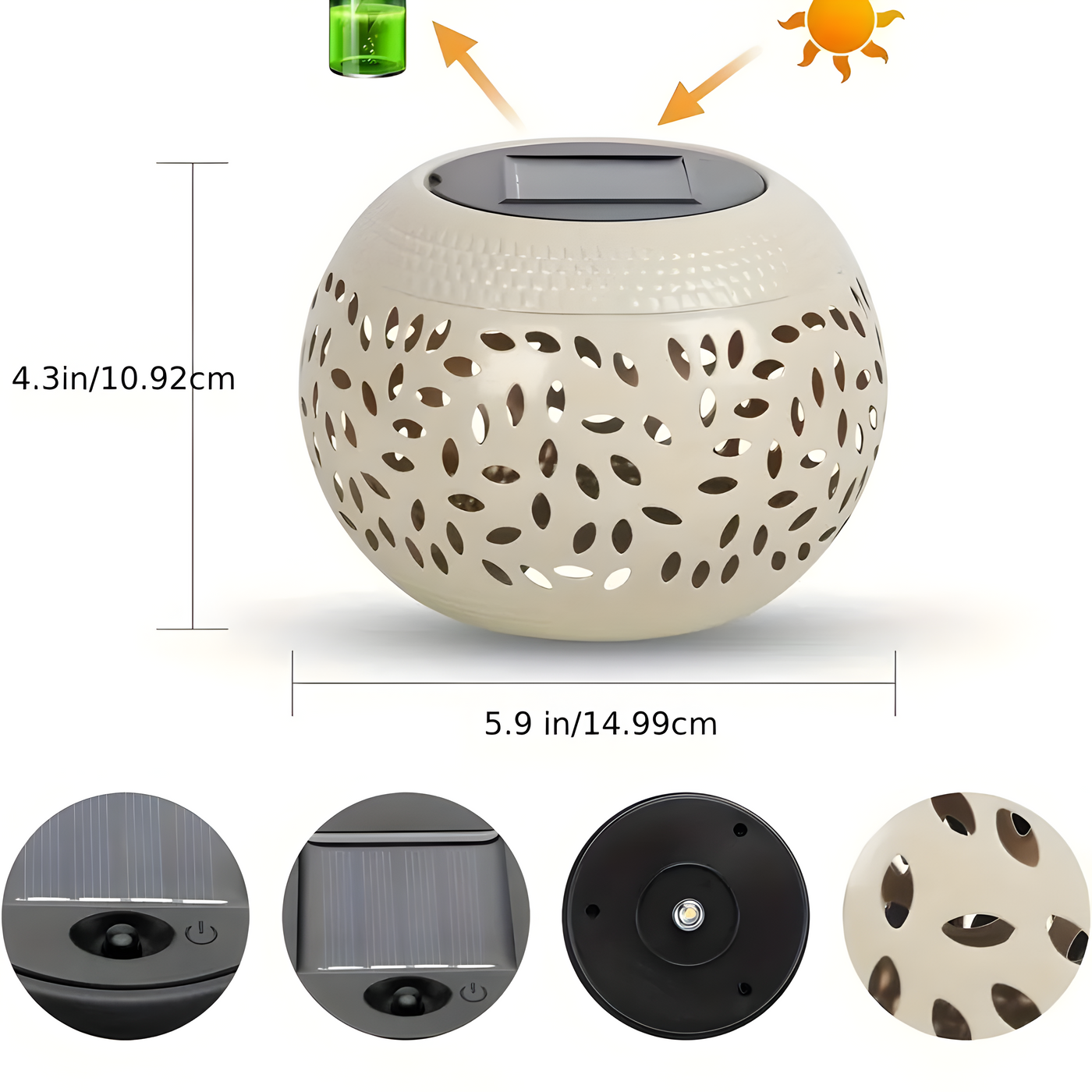 LumaWeave – Solarbetriebene Tischlampe mit geöstem Muster