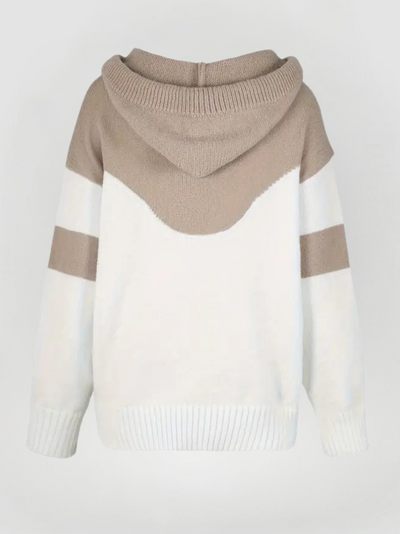 MARLENE - STRICKPULLOVER MIT VERSTELLBARER KAPUZE