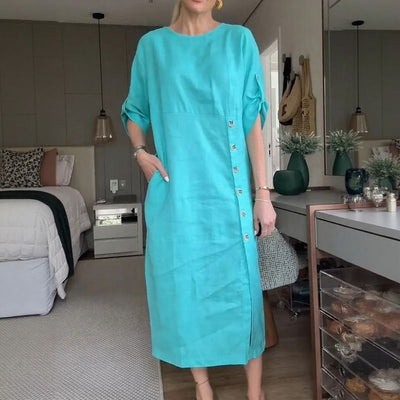 ELEANOR - KLEID AUS LEINEN UND BAUMWOLLE