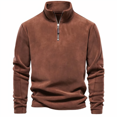 Xavier | Kragen Reißverschluss Fleecepullover