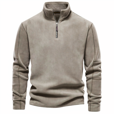 Xavier | Kragen Reißverschluss Fleecepullover