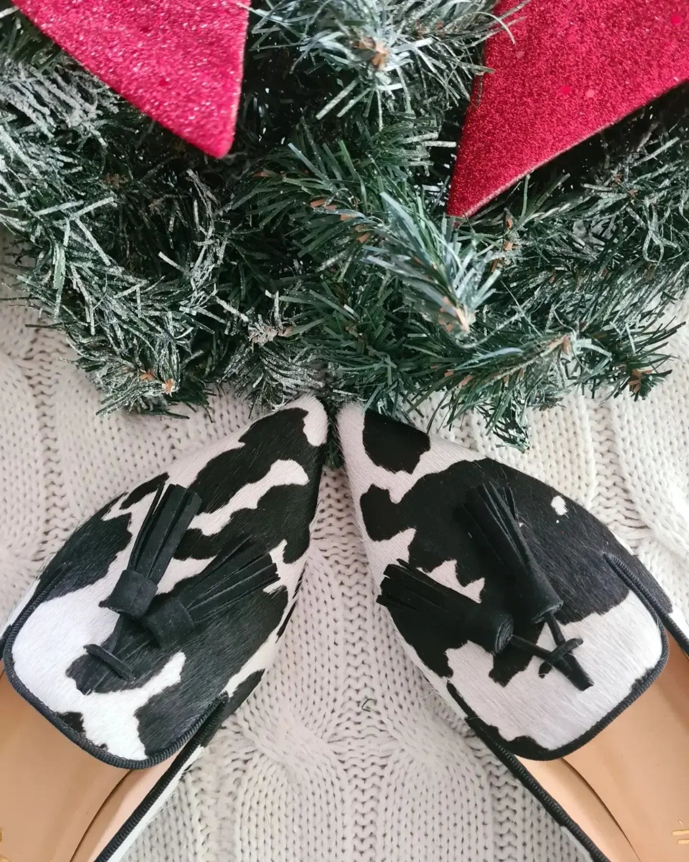 Chloe - Damen Loafer mit Animal-Print und pinken Quasten
