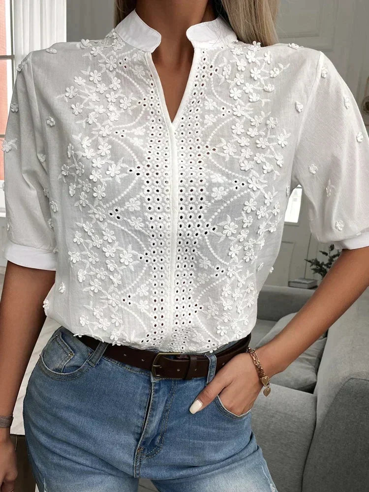 Andrea™ | Schicke Bluse mit V-Ausschnitt