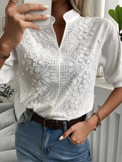 Andrea™ | Schicke Bluse mit V-Ausschnitt
